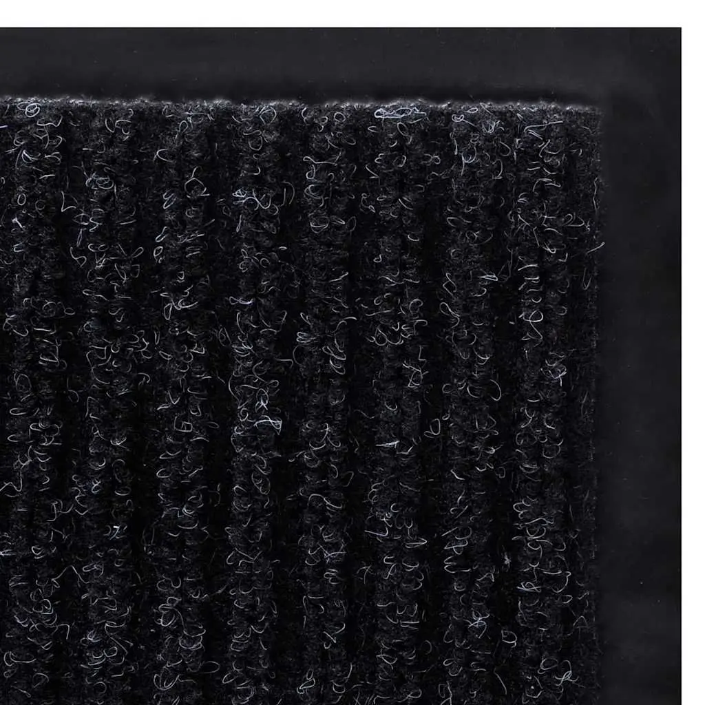 Door Mat Black 120 x 180 cm Non-Slip PVC Backing Indoor Outdoor Entry Entrance