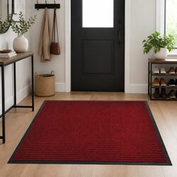 Door Mat Red 90 x 60 cm Non-Slip PVC Entrance Floor Protection Indoor Outdoor