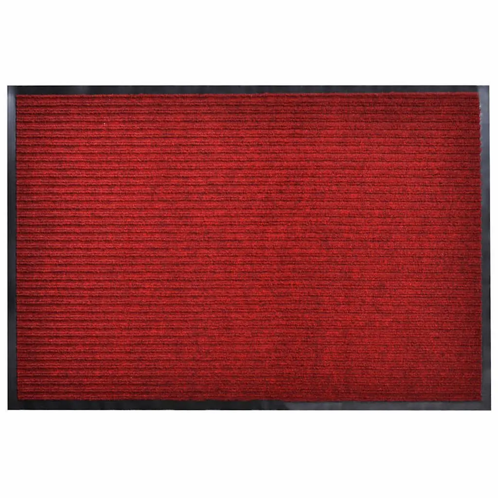Door Mat Red 90 x 120 cm PVC Non-Slip Backing Home Office Entrance Dirt Mud
