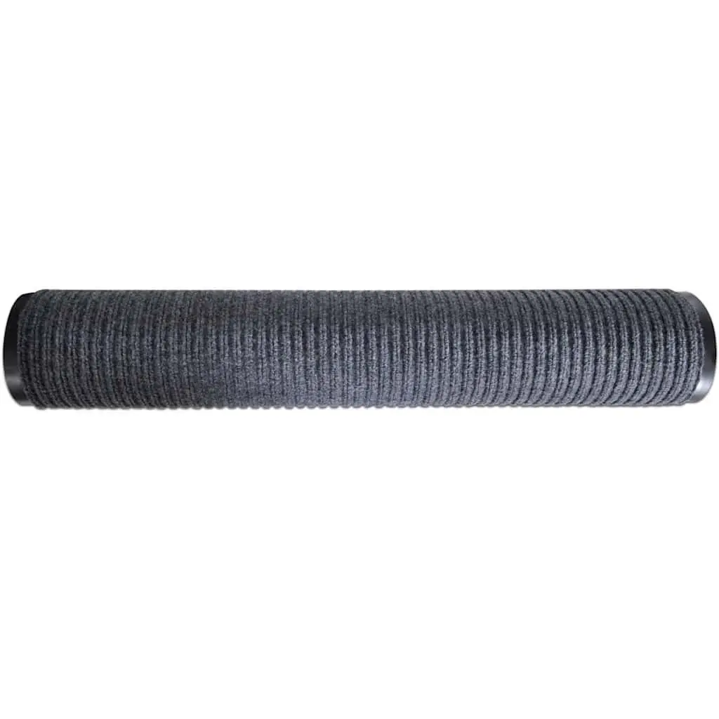 Door Mat Grey 90 x 60 cm Non-Slip PVC Backing Easy Clean Home Office Entry