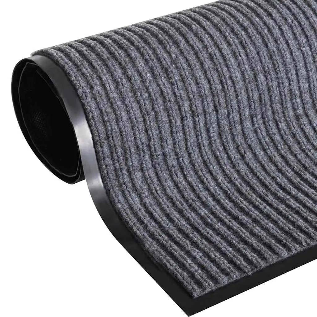 Door Mat Indoor Outdoor Grey 90 x 120 cm Non-Slip Backing