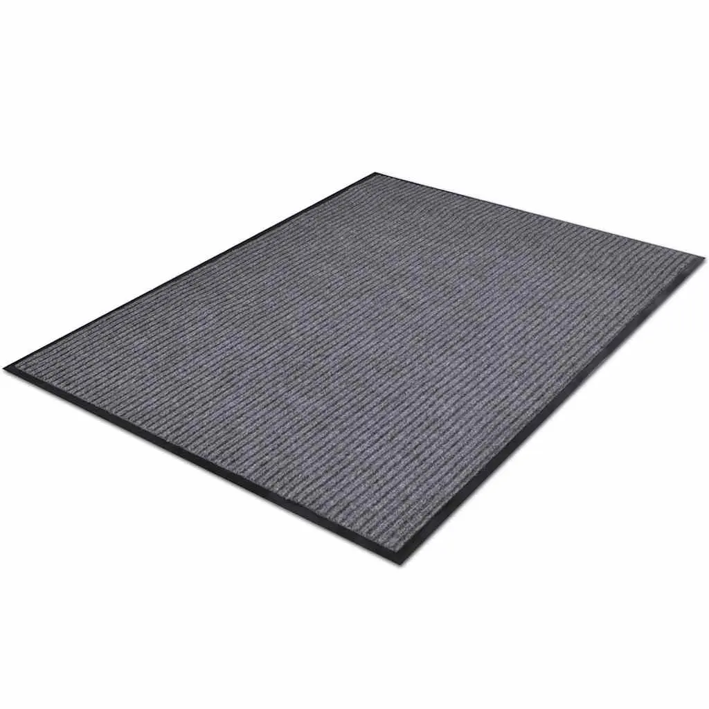 Door Mat Indoor Outdoor Grey 90 x 120 cm Non-Slip Backing