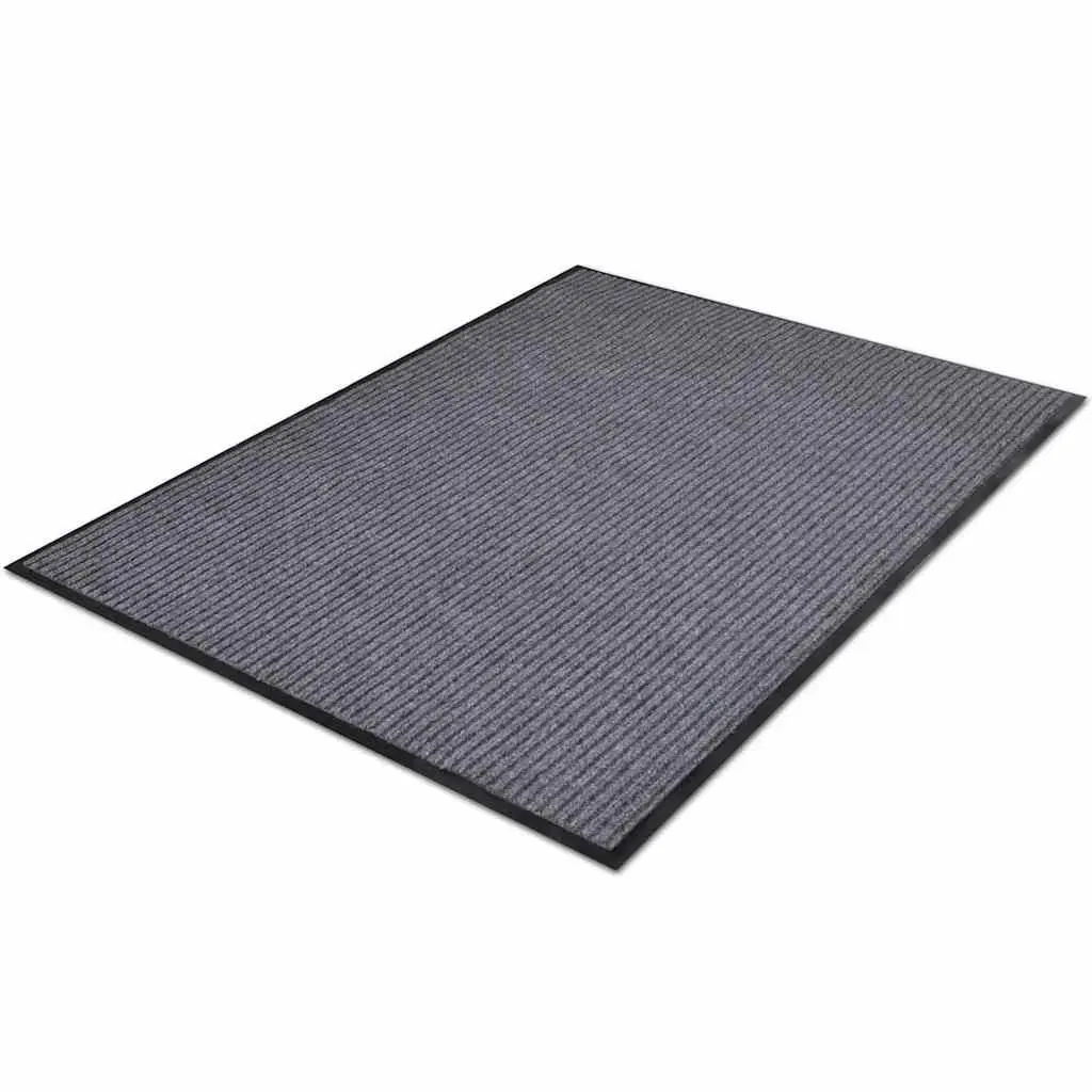 Grey Door Mat 90 x 150 cm with PVC Non-Slip Backing