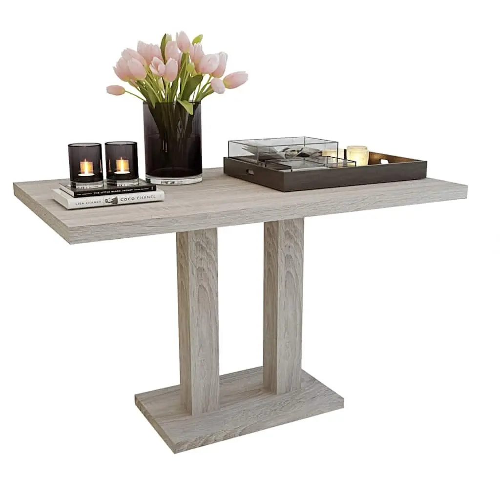 Dining Table Kitchen MDF Brown Furniture Elegant Design Easy Clean Assembly
