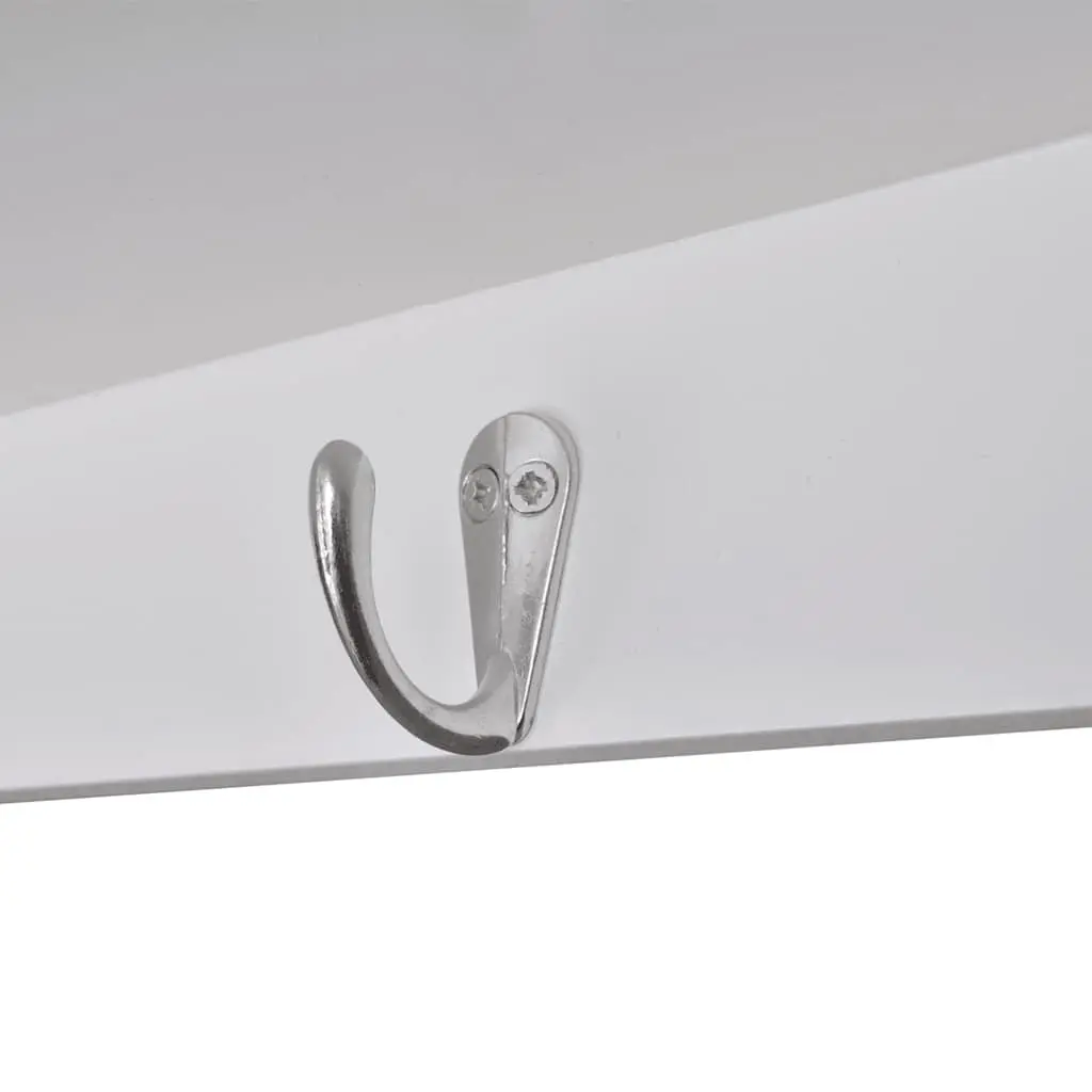 White Wooden Kitchen Wall Cabinet Storage Cupboard with Drawers Shelves Hooks