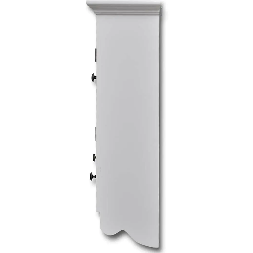 Wooden Kitchen Wall Cabinet for Storage with Glass Doors and Drawers 2 Shelves and Hooks