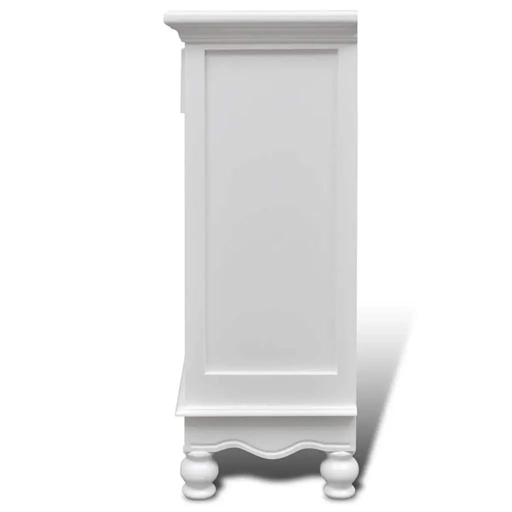 Wooden Floor Cabinet for Bedroom Kitchen Bathroom 2 Doors 1 Drawer White