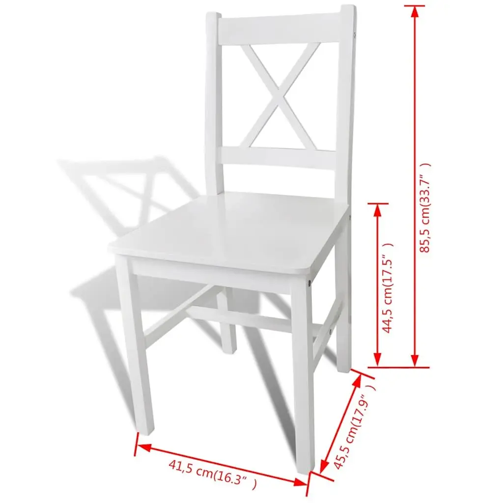 Wooden Dining Chairs Set of 2, White