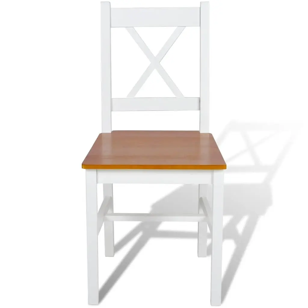 Dining Chairs 2 pcs White Kitchen Furniture Set Wooden Seat Furniture Elegant