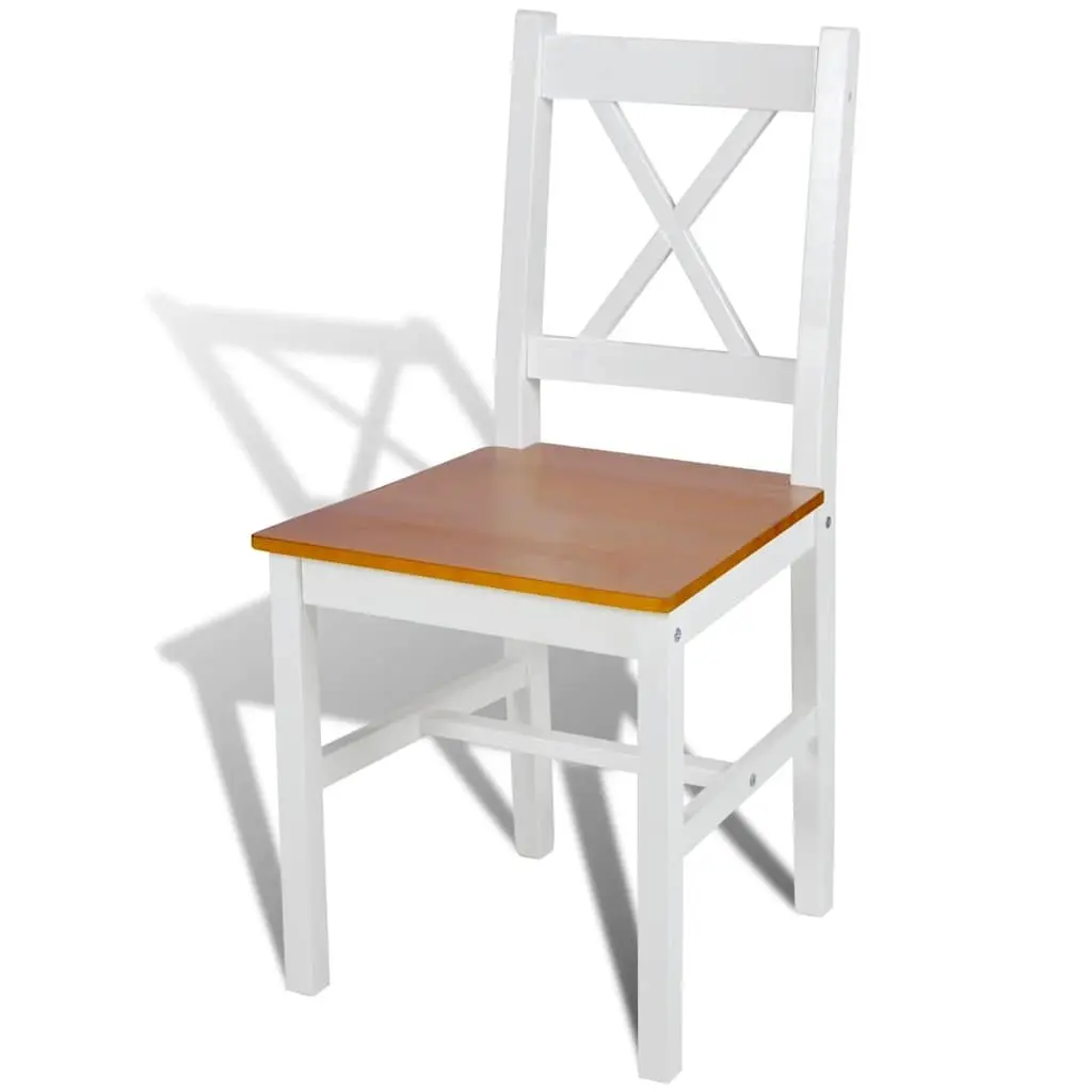 Dining Chairs 2 pcs White Kitchen Furniture Set Wooden Seat Furniture Elegant