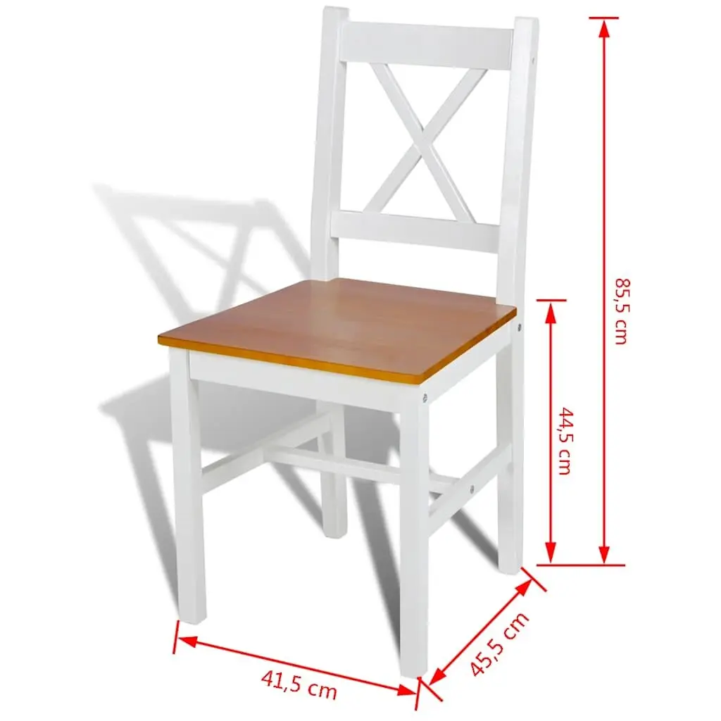 Dining Chairs 2 pcs White Kitchen Furniture Set Wooden Seat Furniture Elegant