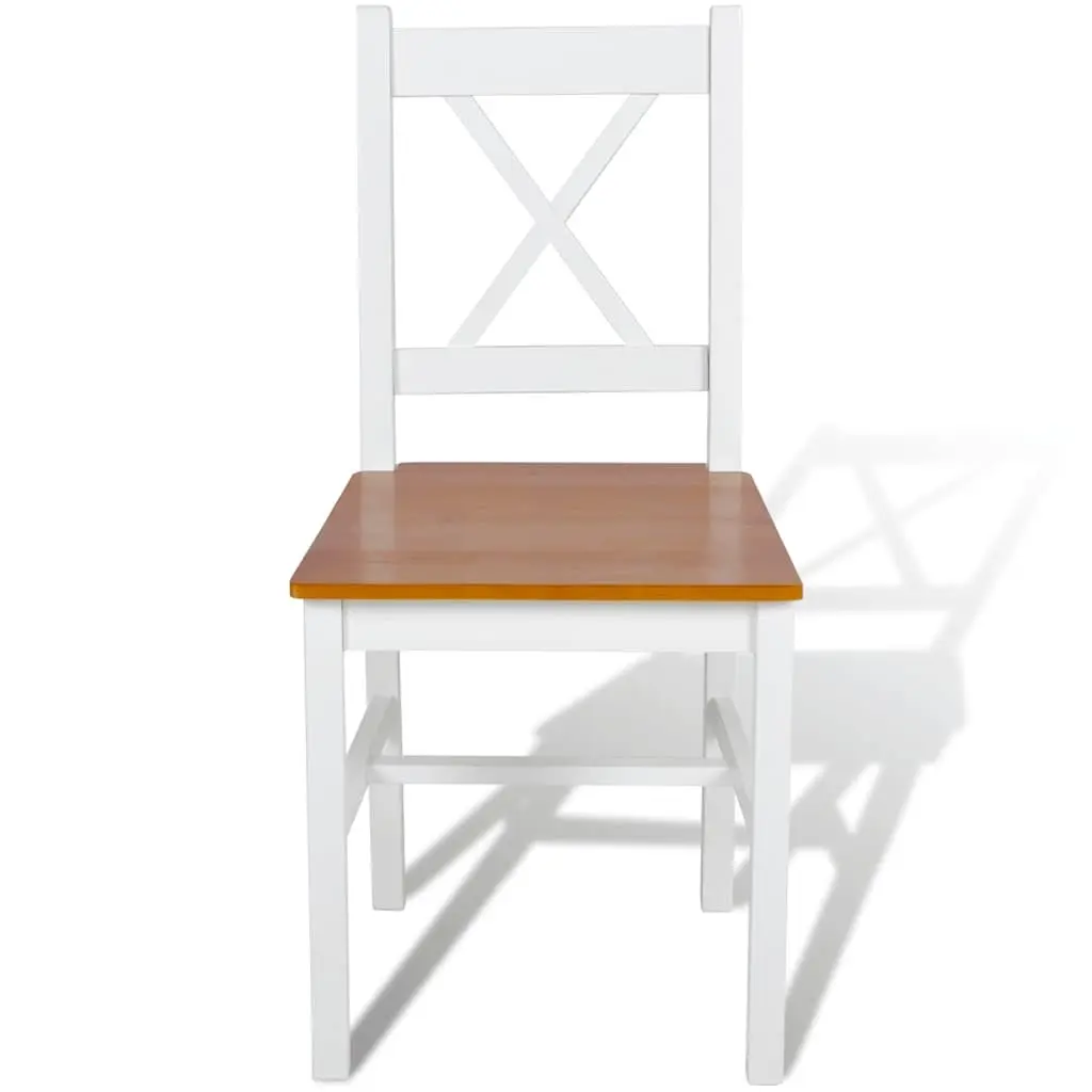 Dining Chairs Set of 4 White Kitchen Room Wooden Seat