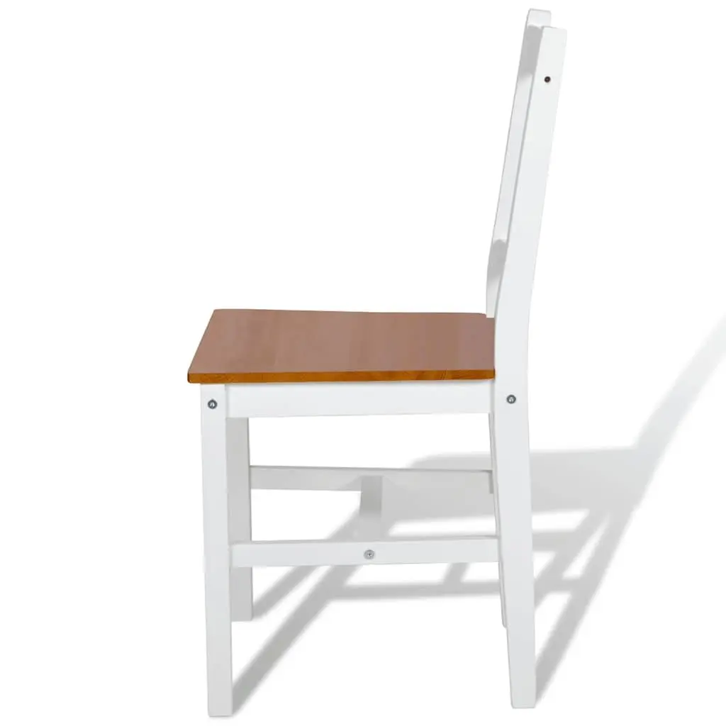 Dining Chairs Set of 4 White Kitchen Room Wooden Seat