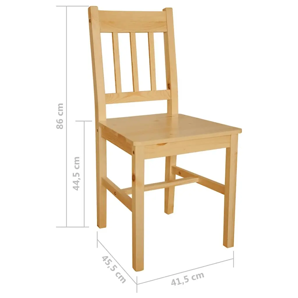 Dining Chairs Set 4 pcs Kitchen Room Furniture Beige Pinewood Elegant Design
