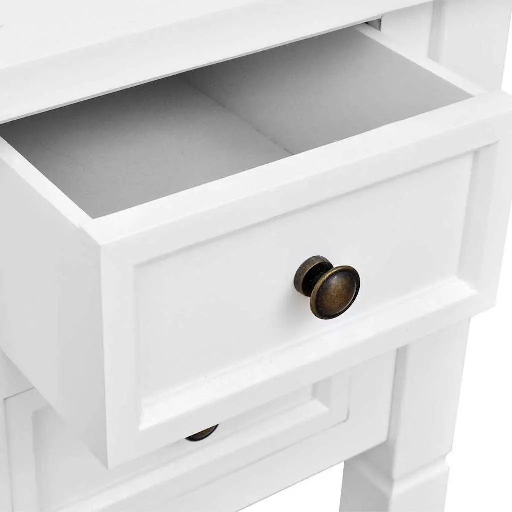 Writing Desk White 5 Drawer Storage Office Bedroom Furniture Organiser
