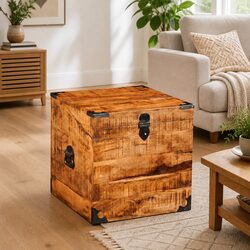 Solid Wood Storage Chest – Handmade with Natural Variation