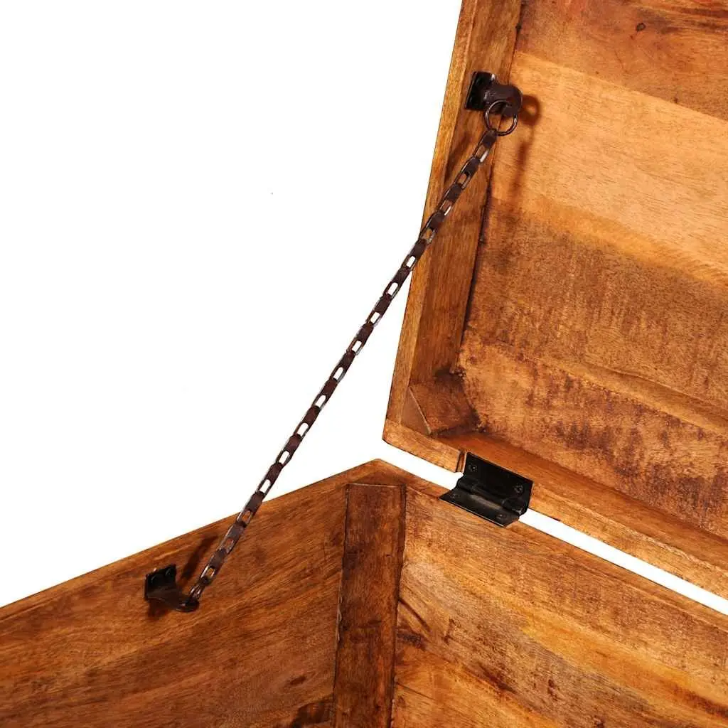 Storage Chest Cubic Rough Mango Wood Handmade Solid Wooden Cabinet Bedroom