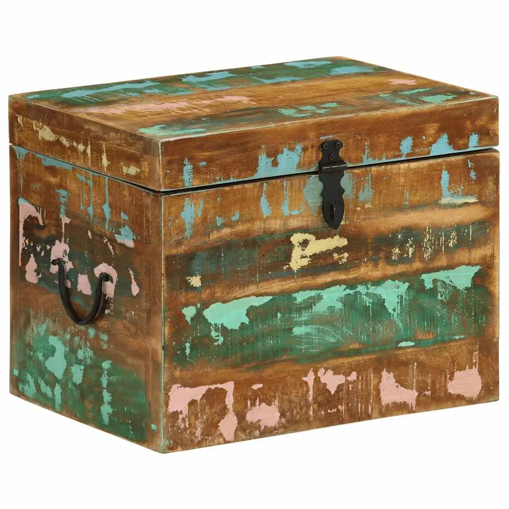 Reclaimed Wood Storage Box Solid Wooden Chest Antique Style Brown Home Furniture