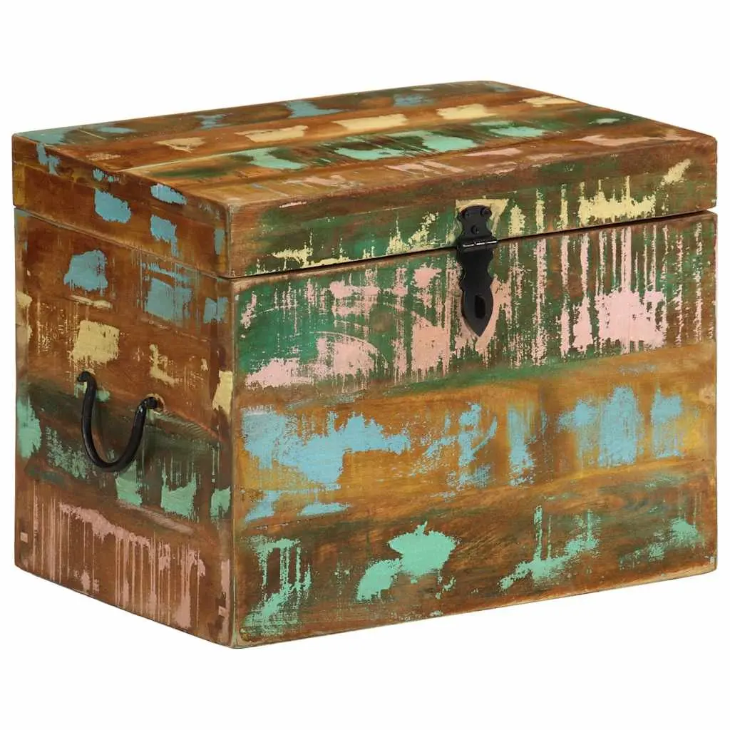 Reclaimed Wood Storage Box Solid Wooden Chest Antique Style Brown Home Furniture