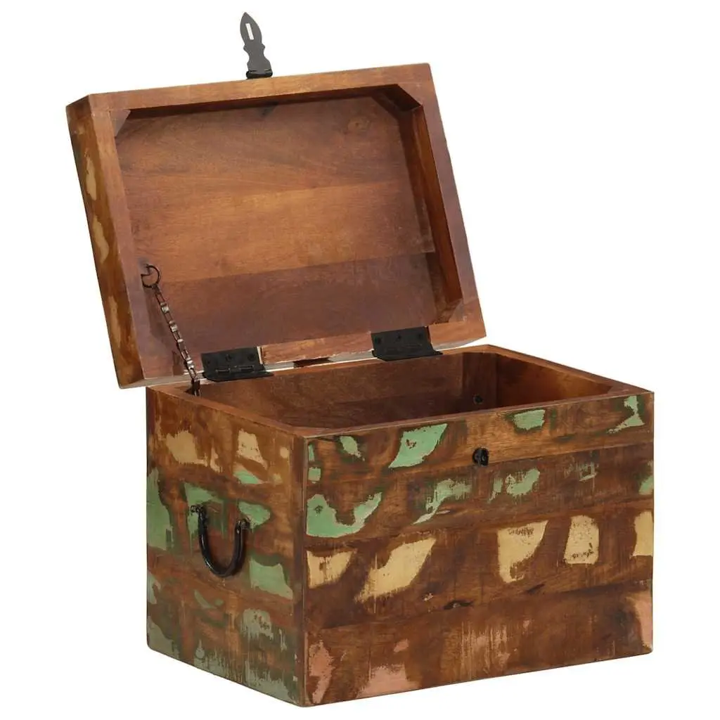 Reclaimed Wood Storage Box Solid Wooden Chest Antique Style Brown Home Furniture