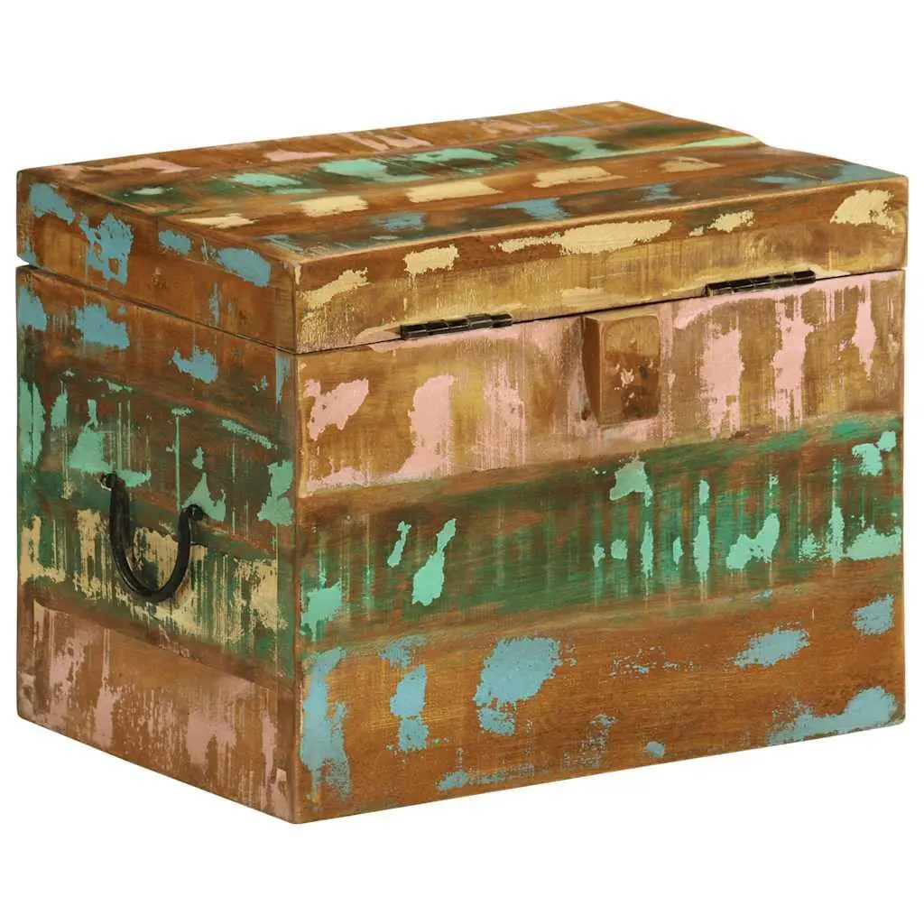 Reclaimed Wood Storage Box Solid Wooden Chest Antique Style Brown Home Furniture