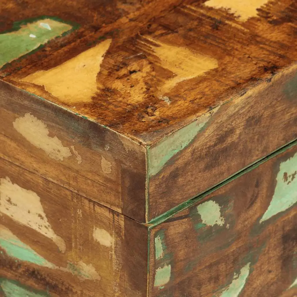 Reclaimed Wood Storage Box Solid Wooden Chest Antique Style Brown Home Furniture