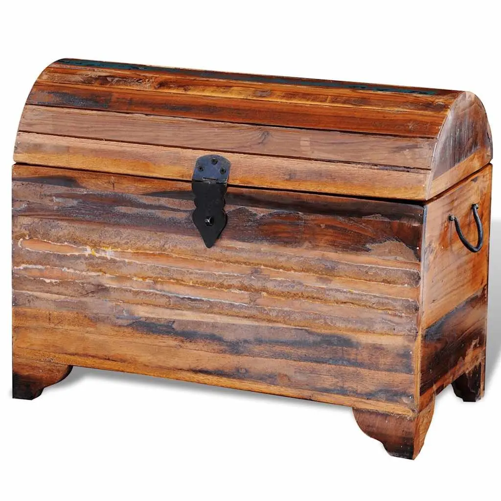 Reclaimed Wood Storage Chest Brown Solid Antique Style Living Room Bedroom
