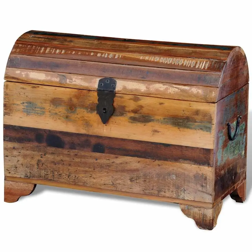 Reclaimed Wood Storage Chest Brown Solid Antique Style Living Room Bedroom