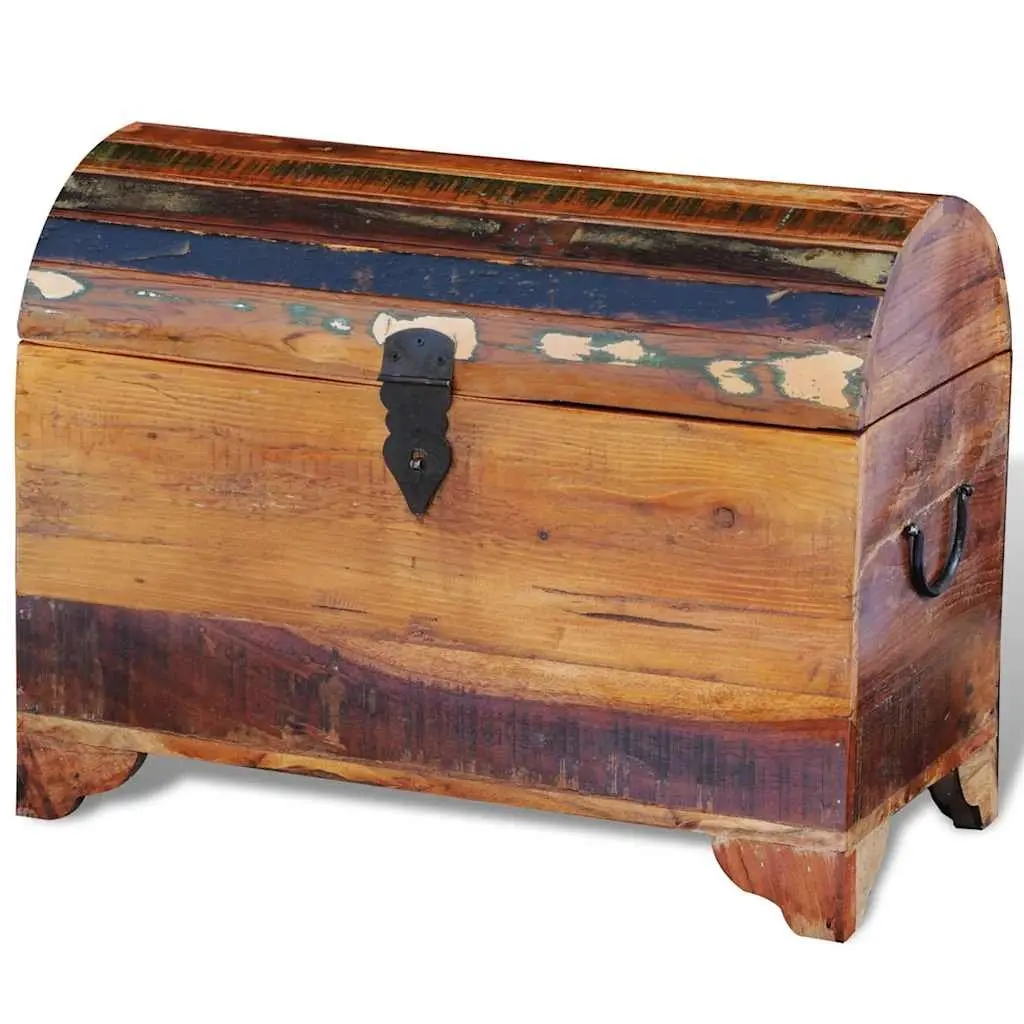 Reclaimed Wood Storage Chest Brown Solid Antique Style Living Room Bedroom