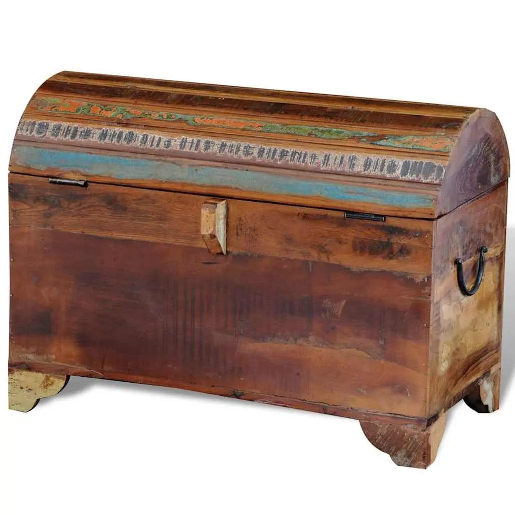 Reclaimed Wood Storage Chest Brown Solid Antique Style Living Room Bedroom