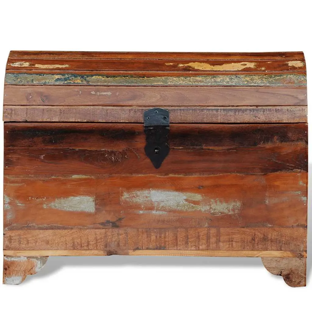 Reclaimed Wood Storage Chest Brown Solid Antique Style Living Room Bedroom