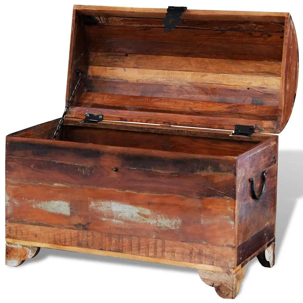 Reclaimed Wood Storage Chest Brown Solid Antique Style Living Room Bedroom