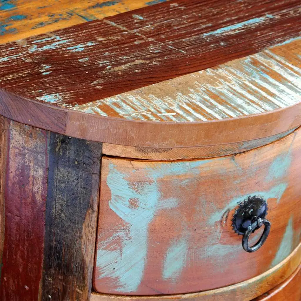 Storage Cabinet for Home 3 Drawers Reclaimed Wood Brown Antique Style