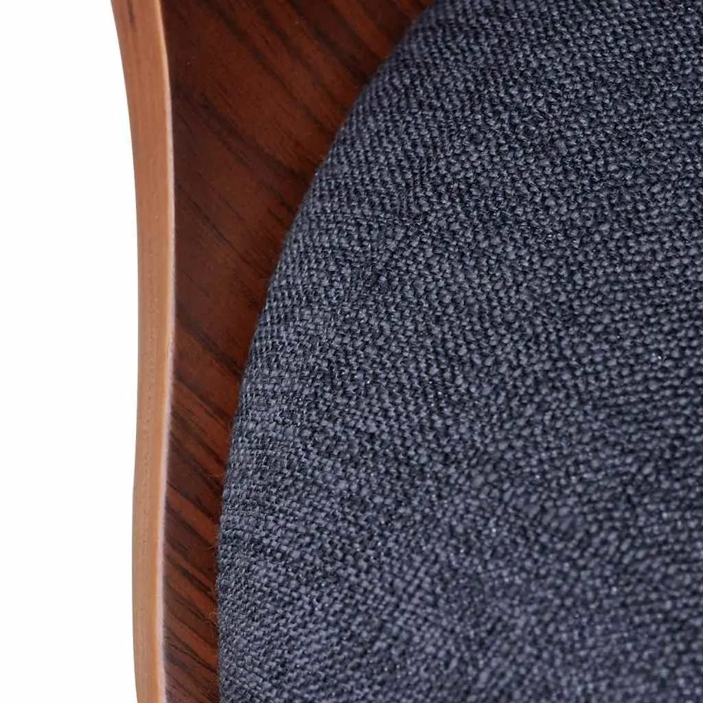 Dining Chairs for Dining Room 2 pcs Grey Fabric Upholstered Bent Wood Frame with Armrests