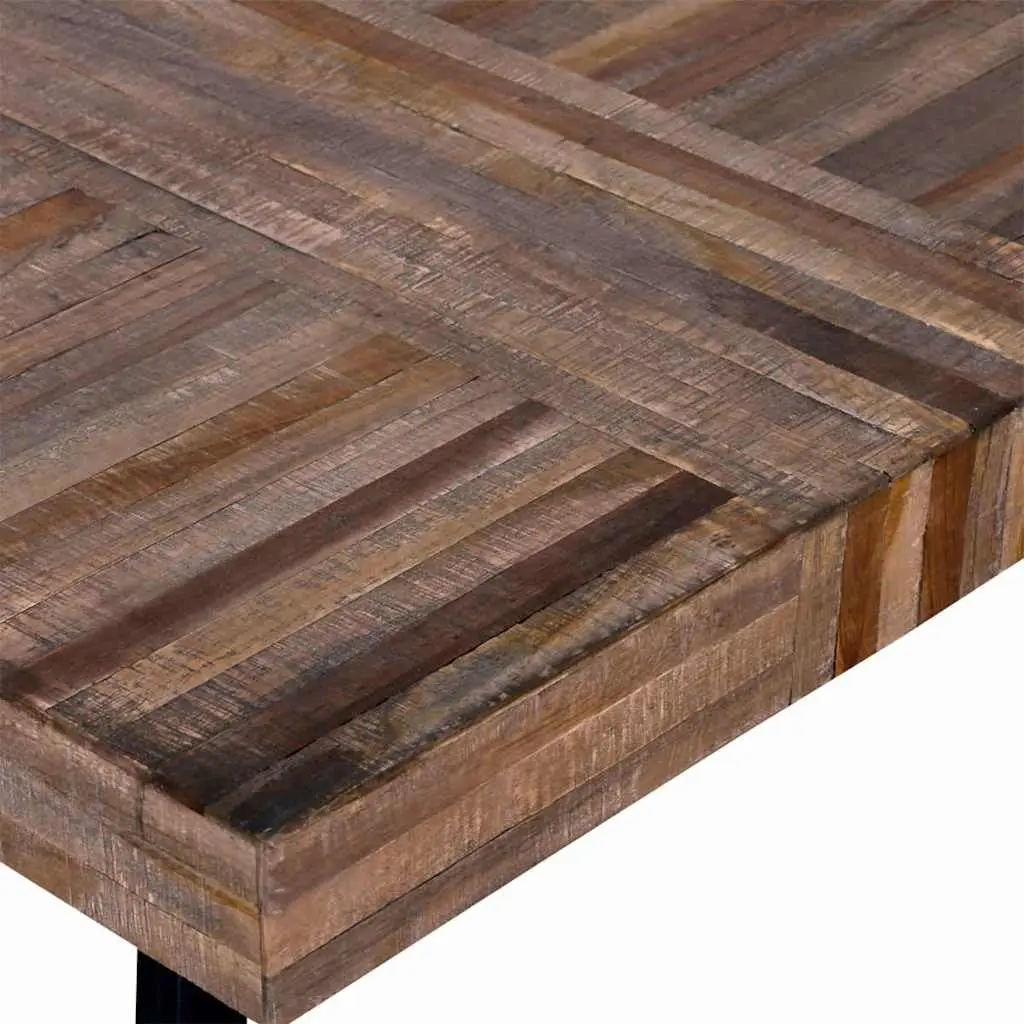 Coffee Table Square Living Room Reclaimed Teak Wood Brown