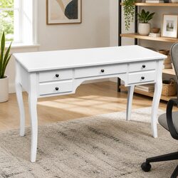 Wooden French Desk Specifications: 5 Drawers, Durable Build