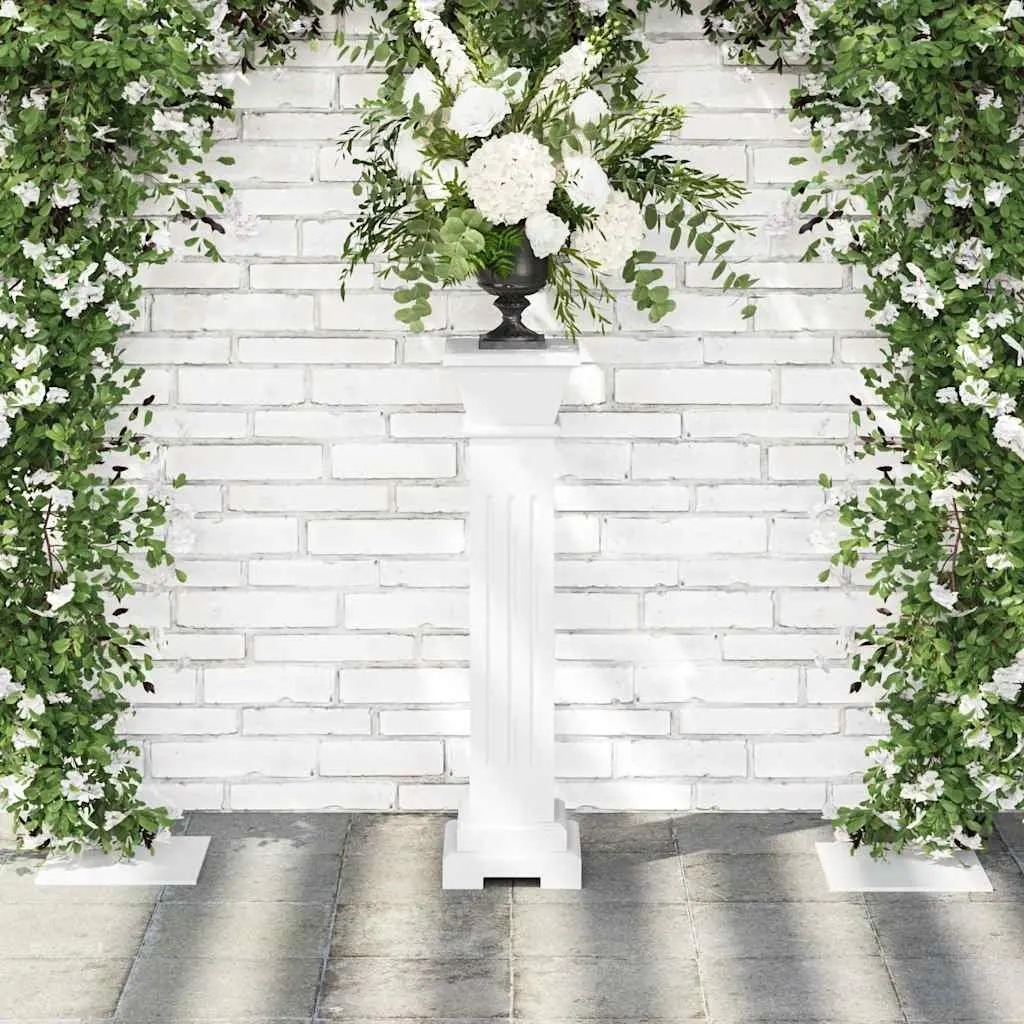 Classic Square Pillar Plant Stand White Display Pedestal for Indoor Outdoor