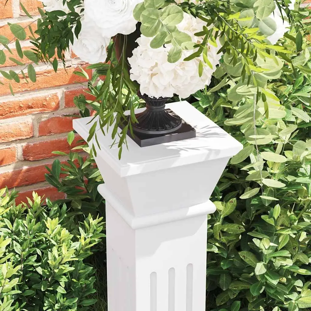 Classic Square Pillar Plant Stand White Display Pedestal for Indoor Outdoor