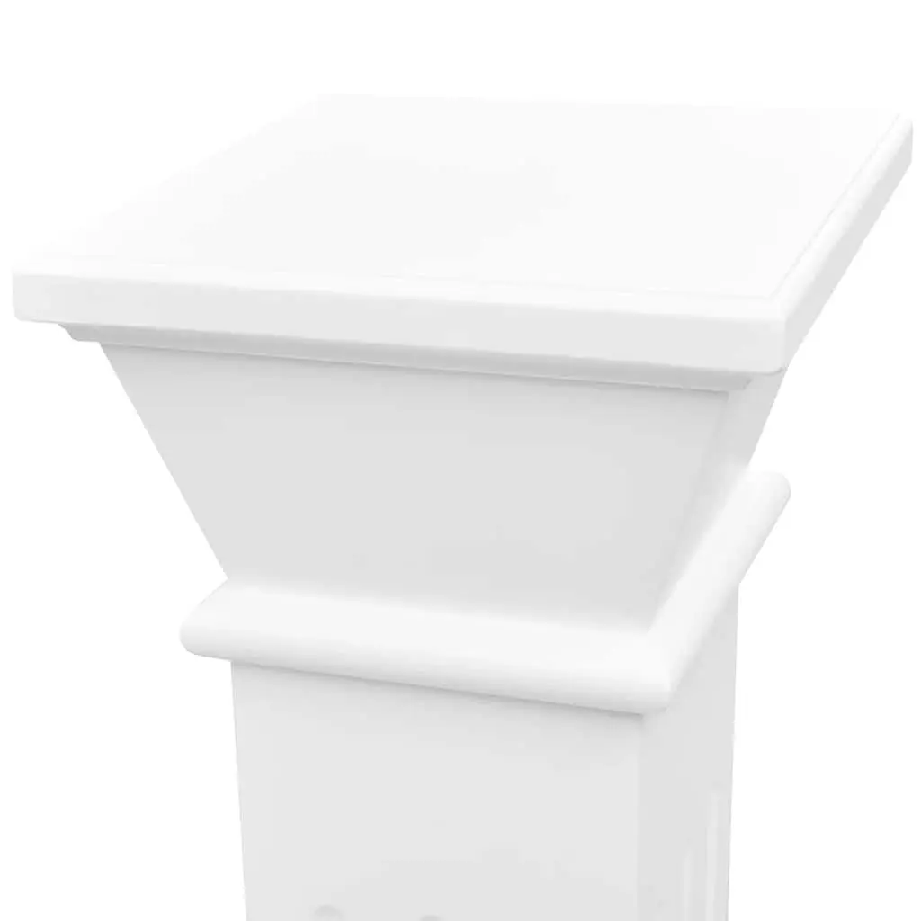 Classic Square Pillar Plant Stand White Display Pedestal for Indoor Outdoor