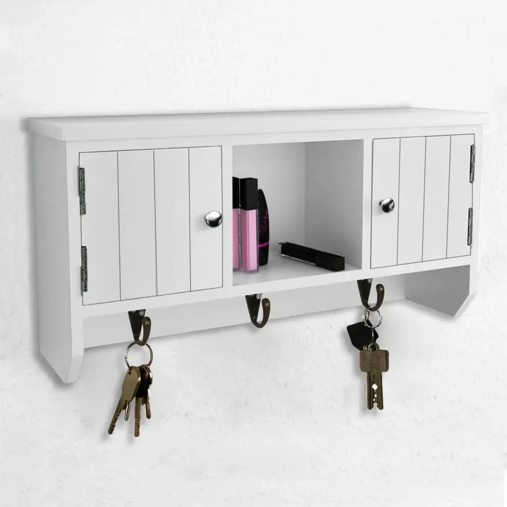 Wall Cabinet for Keys Jewelry Storage Organizer White