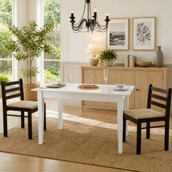 Dining Chairs Set of 2: Solid Rubberwood and Velvet