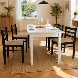 Specifications for 4 Wooden Frame Dining Chairs