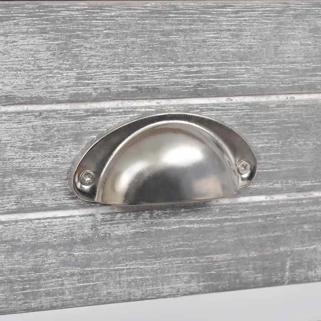 Grey White Bedside Table with Drawer