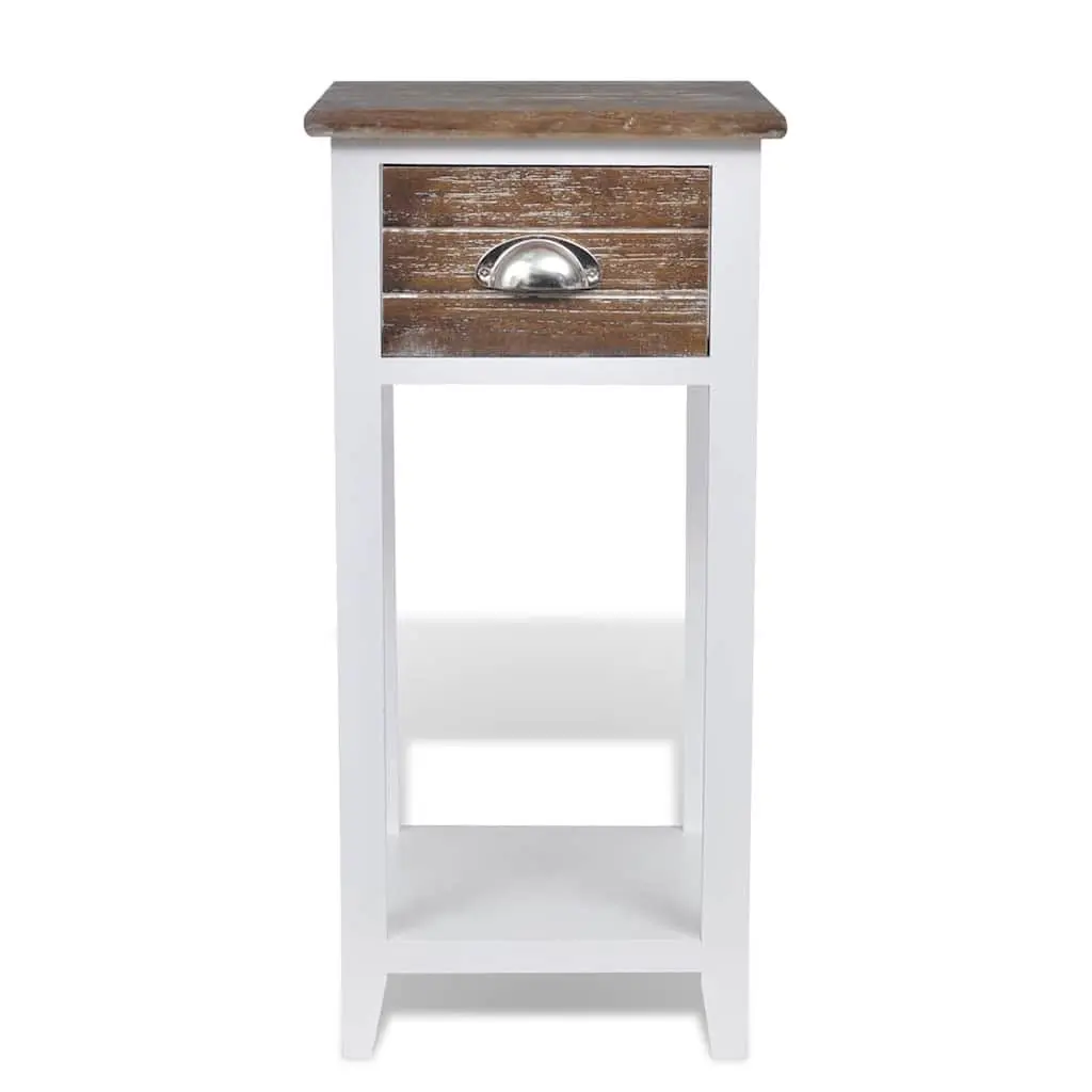 Bedside Table with Drawer and Shelf