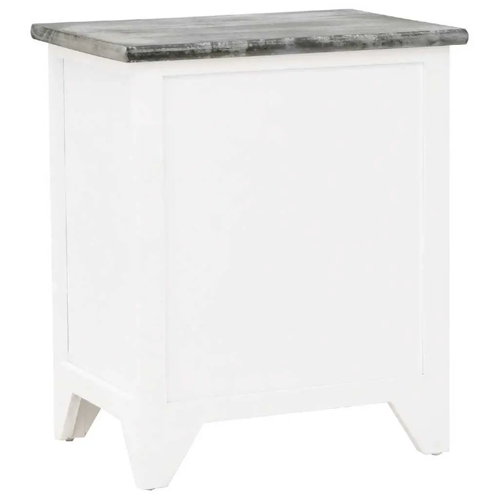 Bedside Tables Set 2 pcs for Bedroom Grey White Nightstand Cabinet with Drawers