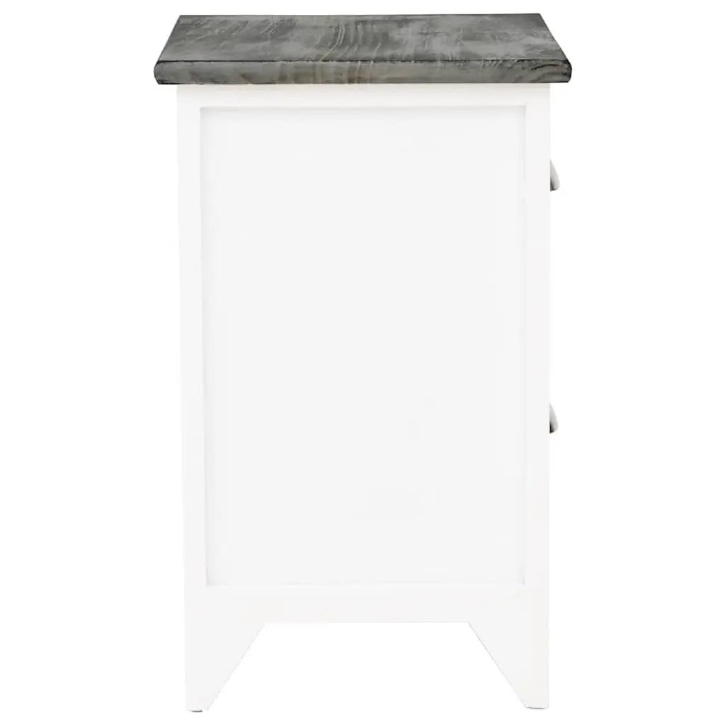 Bedside Tables Set 2 pcs for Bedroom Grey White Nightstand Cabinet with Drawers