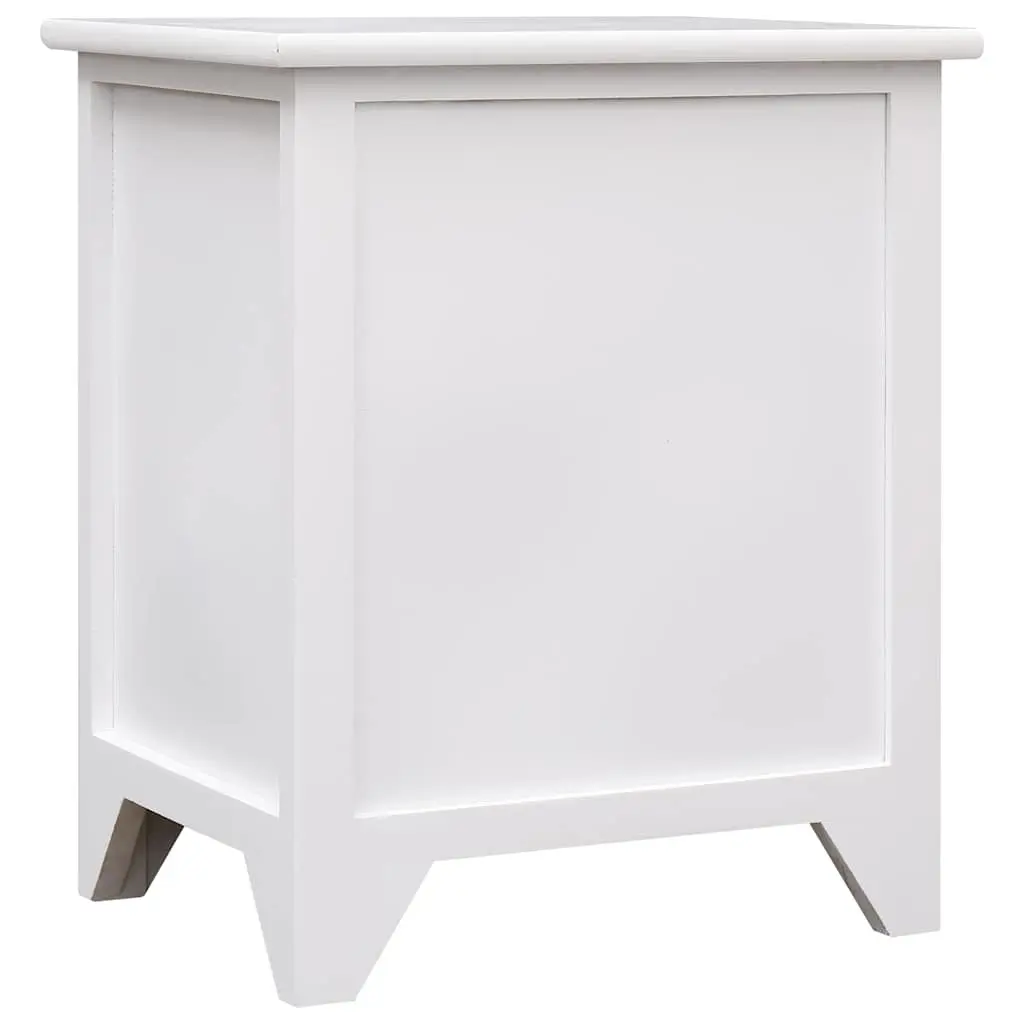 Bedside Tables Set of 2 White Nightstands with Drawers Storage for Bedroom