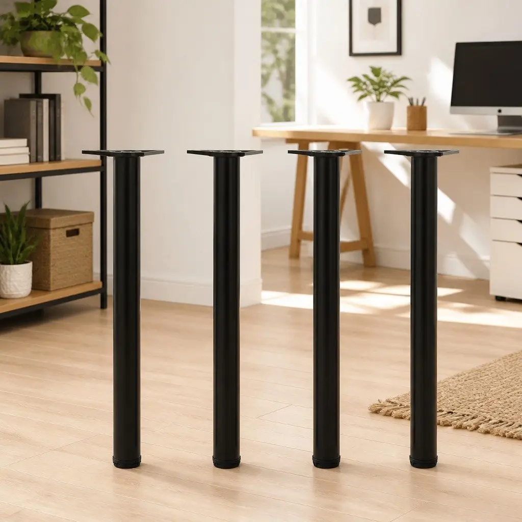 Table Legs Adjustable for Furniture Support 710 mm Black Set 4 pcs