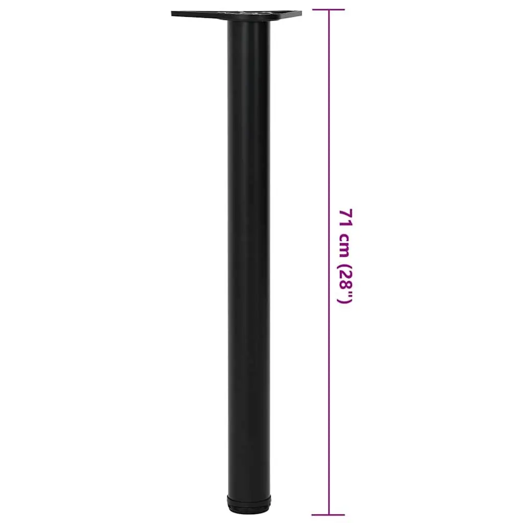 Table Legs Adjustable for Furniture Support 710 mm Black Set 4 pcs