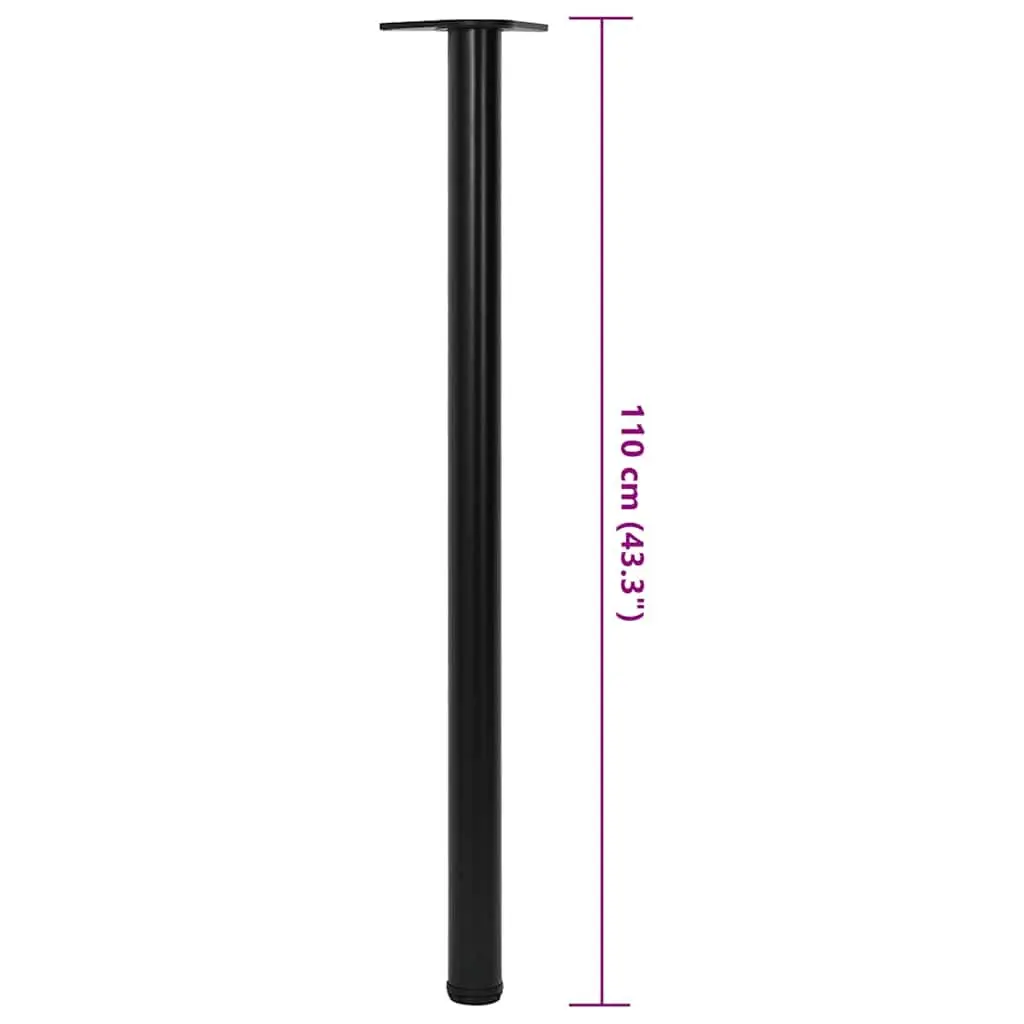 Table Legs Adjustable for Furniture 1100 mm Black Set 4 Pieces